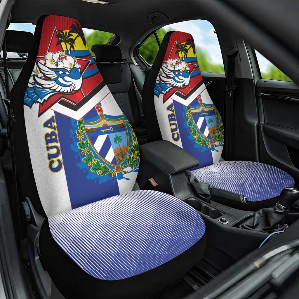 Cuba Independence Day Car Seat Cover Cuban Trogon Mix Hedychium Coronarium - Wonder Print Shop