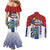 Cuba Independence Day Couples Matching Mermaid Dress and Long Sleeve Button Shirt Cuban Trogon Mix Hedychium Coronarium