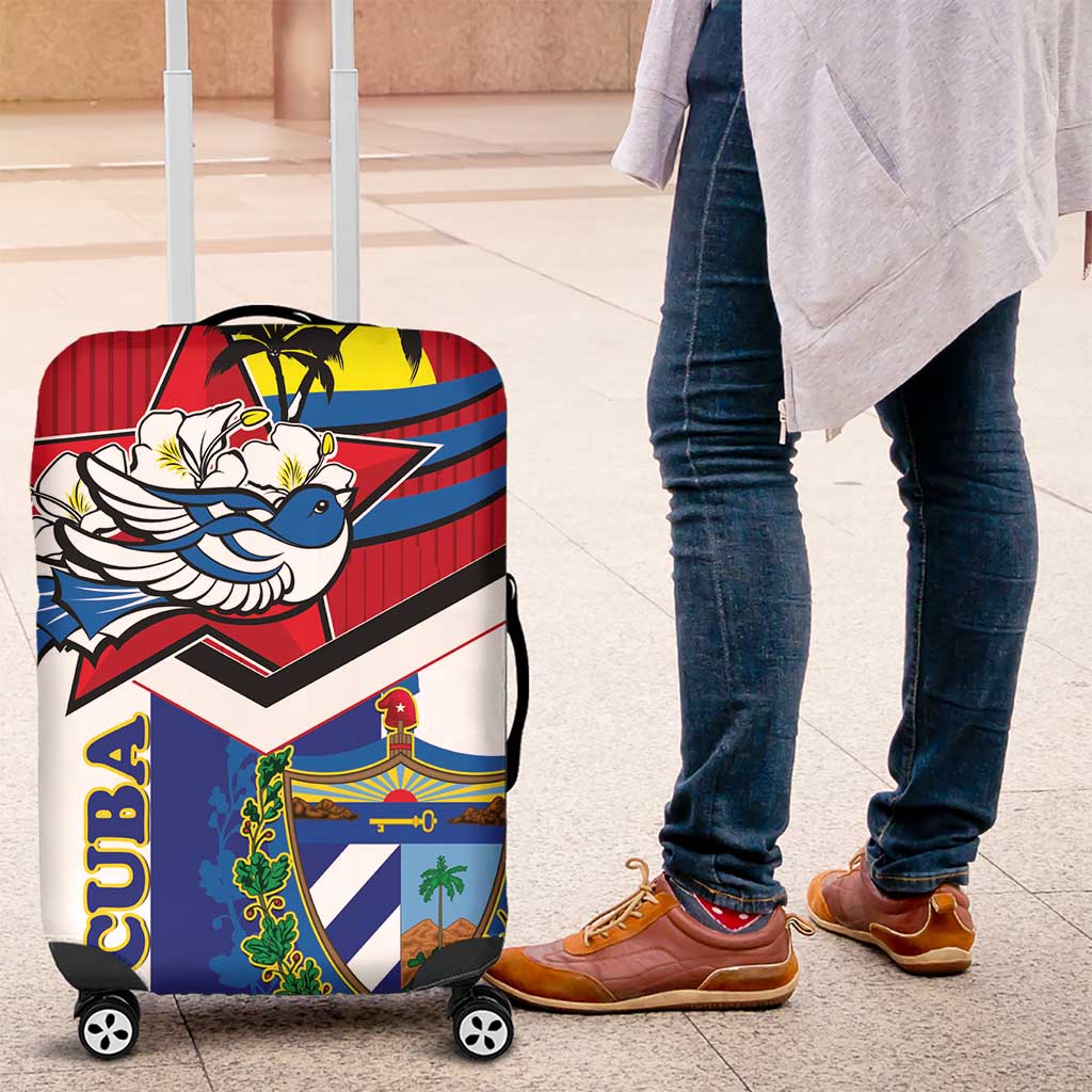 Cuba Independence Day Luggage Cover Cuban Trogon Mix Hedychium Coronarium - Wonder Print Shop