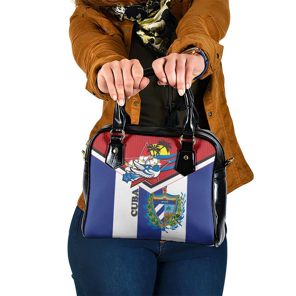 Cuba Independence Day Shoulder Handbag Cuban Trogon Mix Hedychium Coronarium