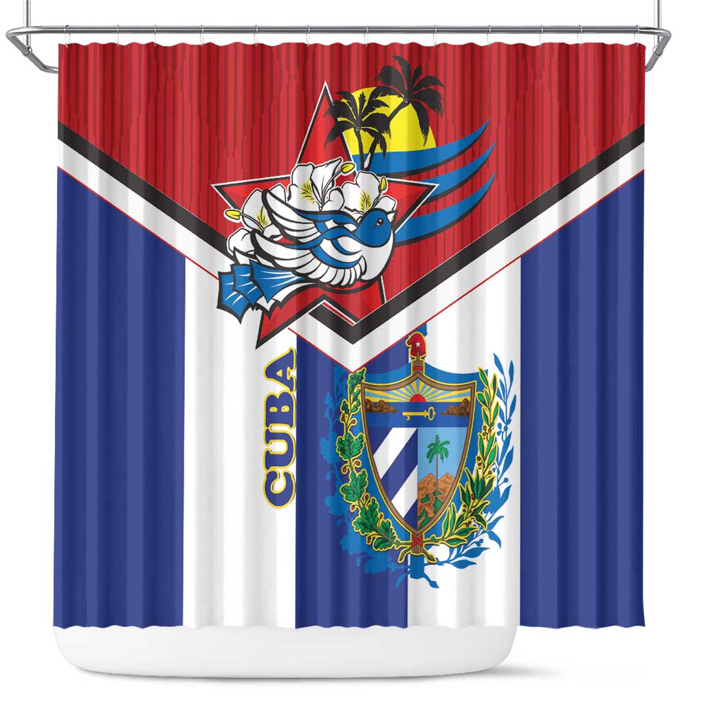 Cuba Independence Day Shower Curtain Cuban Trogon Mix Hedychium Coronarium