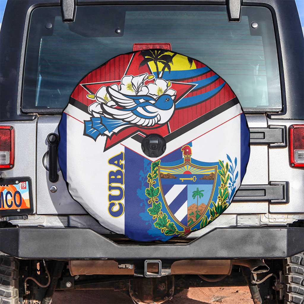 Cuba Independence Day Spare Tire Cover Cuban Trogon Mix Hedychium Coronarium - Wonder Print Shop