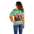 Ivory Coast Christmas Off Shoulder Sweater Black Santa With Forest Elephant - Wonder Print Shop