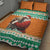 Ivory Coast Christmas Quilt Bed Set Black Santa With Forest Elephant - Wonder Print Shop