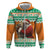 Ivory Coast Christmas Zip Hoodie Black Santa With Forest Elephant - Wonder Print Shop