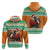 Ivory Coast Christmas Zip Hoodie Black Santa With Forest Elephant - Wonder Print Shop