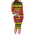 Uganda Christmas Long Sleeve Bodycon Dress Grey Crowned Crane With Flag Map - Wonder Print Shop