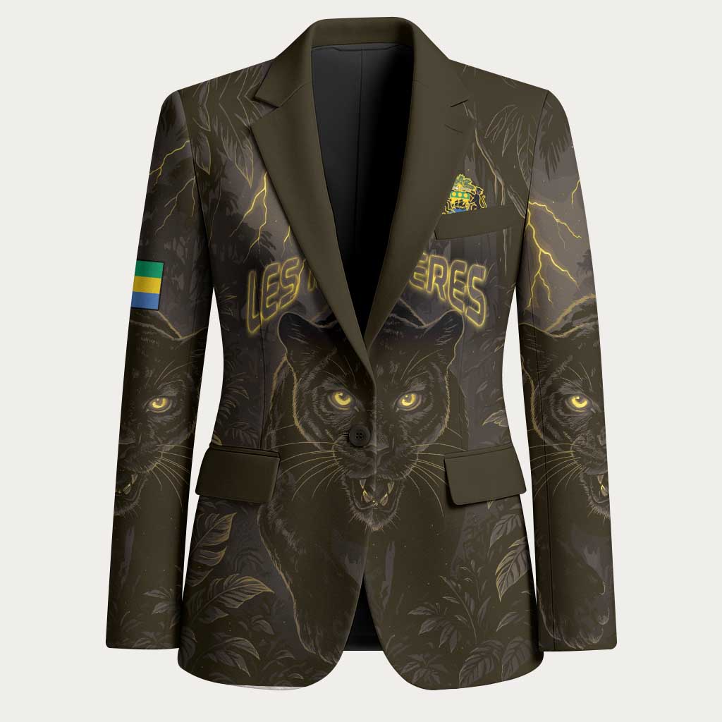 Custom Gabon Football Blazer Black Panther Thunder - Wonder Print Shop