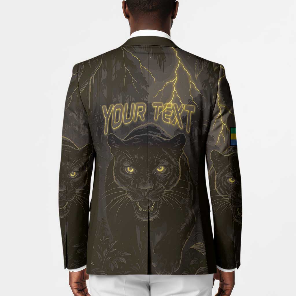 Custom Gabon Football Blazer Black Panther Thunder - Wonder Print Shop