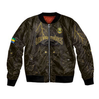 Custom Gabon Football Bomber Jacket Black Panther Thunder - Wonder Print Shop