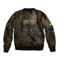 Custom Gabon Football Bomber Jacket Black Panther Thunder - Wonder Print Shop