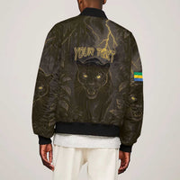 Custom Gabon Football Bomber Jacket Black Panther Thunder - Wonder Print Shop
