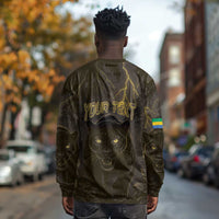 Custom Gabon Football Long Sleeve Shirt Black Panther Thunder - Wonder Print Shop