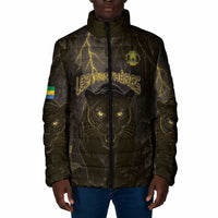 Custom Gabon Football Padded Jacket Black Panther Thunder - Wonder Print Shop