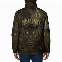 Custom Gabon Football Padded Jacket Black Panther Thunder - Wonder Print Shop