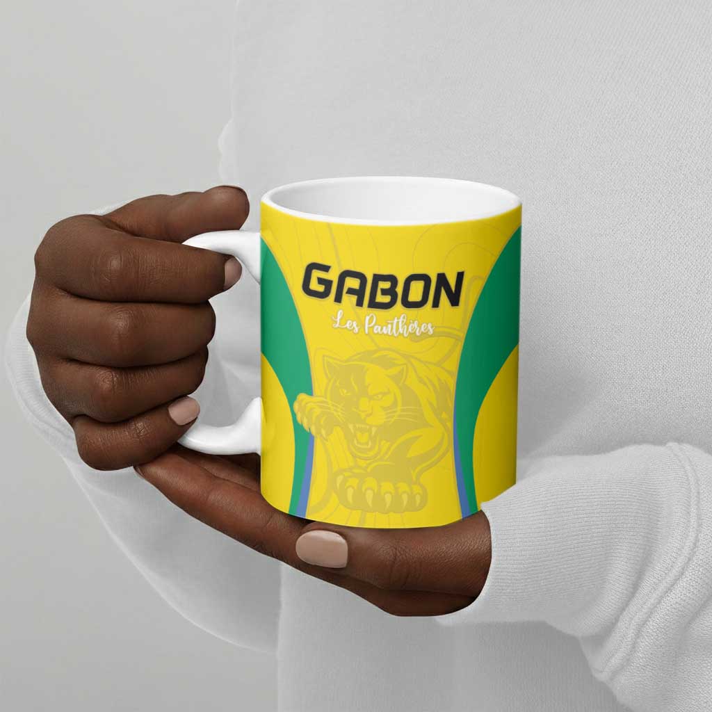 Custom Gabon Football Ceramic Mug Go Champions Les Pantheres - Wonder Print Shop