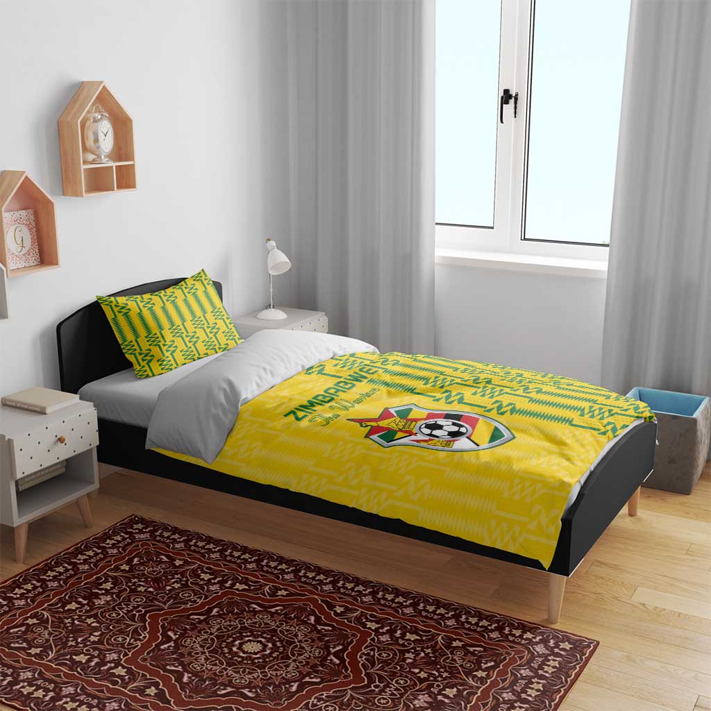 Zimbabwe Football Bedding Set Come On Warriors - Kente Pattern - Wonder Print Shop