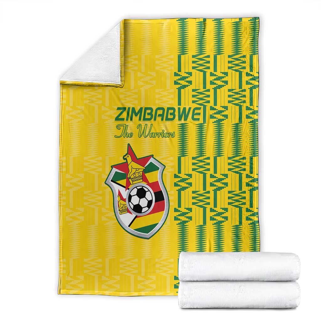 Zimbabwe Football Blanket Come On Warriors - Kente Pattern - Wonder Print Shop