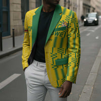 Custom Zimbabwe Football Blazer Come On Warriors - Kente Pattern - Wonder Print Shop