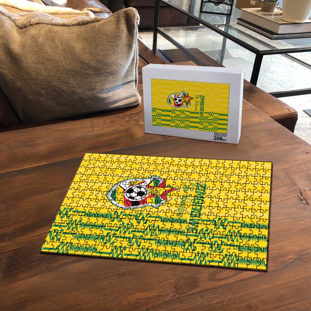 Zimbabwe Football Puzzle Come On Warriors - Kente Pattern - Wonder Print Shop