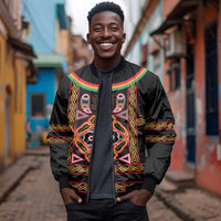 Cameroon Bamenda Bomber Jacket Toghu Traditional Pattern