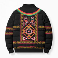 Cameroon Bamenda Bomber Puffer Jacket Toghu Traditional Pattern