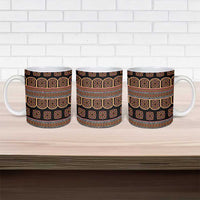 Bamenda Toghu Ceramic Mug Cameroon Traditional Pattern