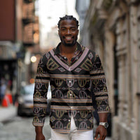Cameroon Long Sleeve Button Shirt Toghu Pattern Heritage