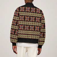 Cameroon Traditional Pattern Bomber Jacket Bamenda Royal Toghu