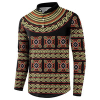 Cameroon Traditional Pattern Button Sweatshirt Bamenda Royal Toghu