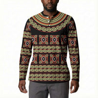 Cameroon Traditional Pattern Button Sweatshirt Bamenda Royal Toghu