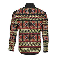 Cameroon Traditional Pattern Long Sleeve Button Shirt Bamenda Royal Toghu