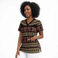 Cameroon Traditional Pattern Scrub Top Bamenda Royal Toghu