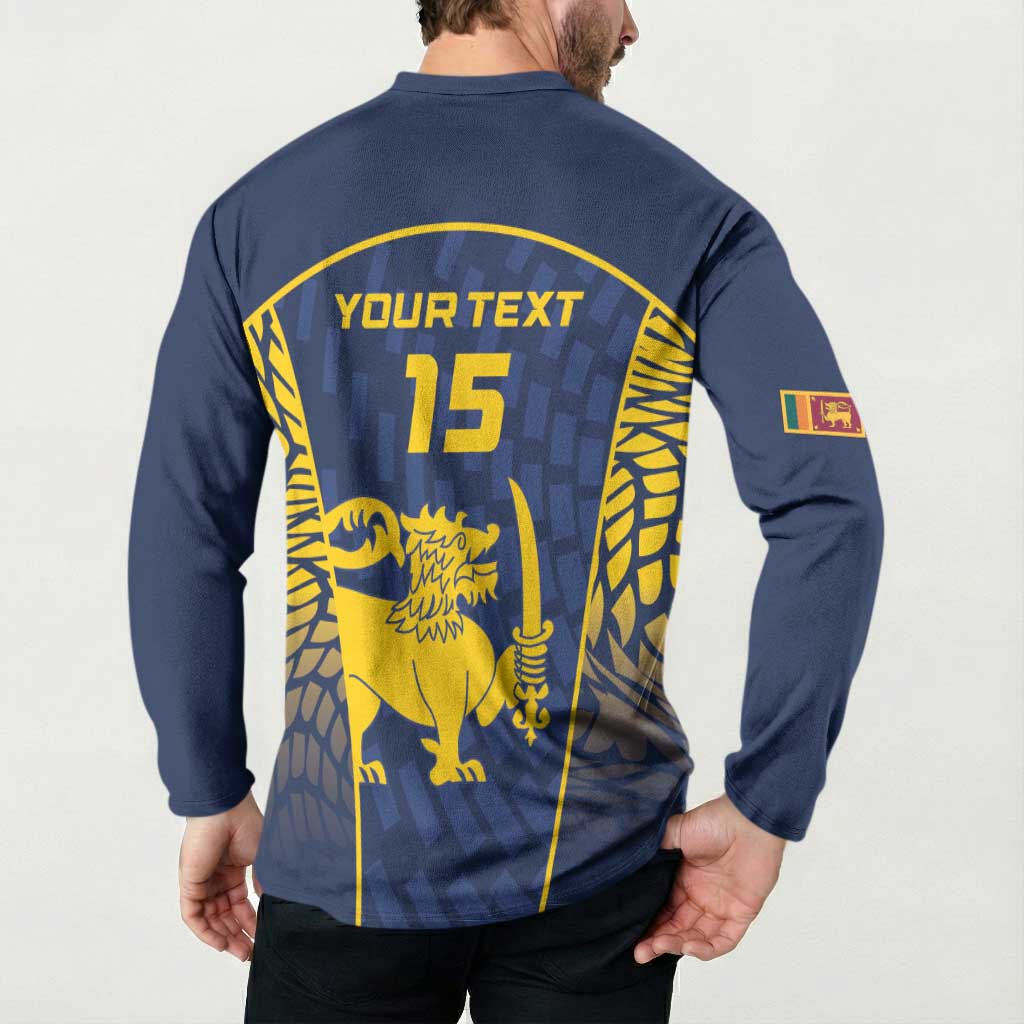 Custom Sri Lanka Cricket Button Sweatshirt Go Champions Lions