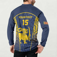 Custom Sri Lanka Cricket Button Sweatshirt Go Champions Lions
