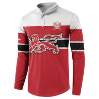 Custom Denmark Ice Hockey 2026 Button Sweatshirt Fight for Glory Red Jersey