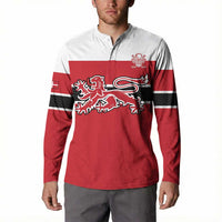 Custom Denmark Ice Hockey 2026 Button Sweatshirt Fight for Glory Red Jersey