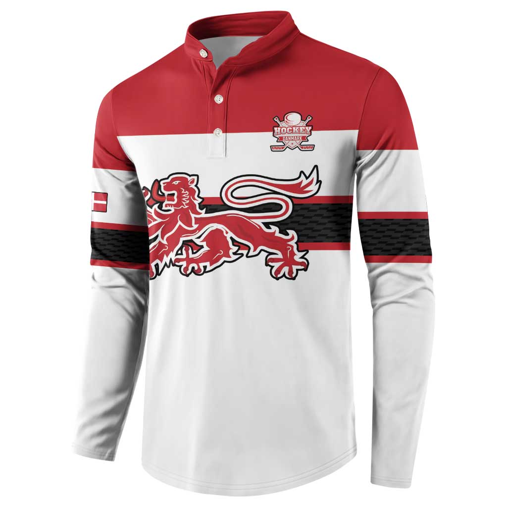 Custom Denmark Ice Hockey 2026 Button Sweatshirt Fight for Glory White Jersey