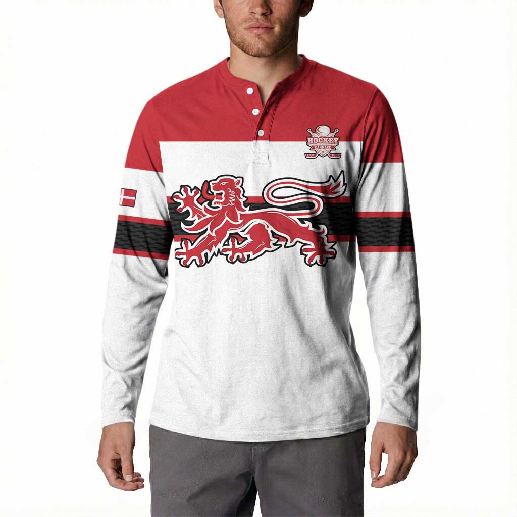 Custom Denmark Ice Hockey 2026 Button Sweatshirt Fight for Glory White Jersey