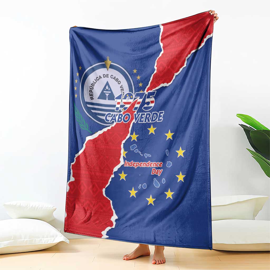 Happy Cape Verde Independence Day Blanket Coat Of Arms With Map
