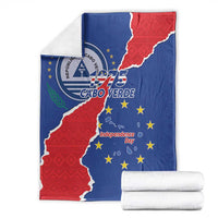 Happy Cape Verde Independence Day Blanket Coat Of Arms With Map