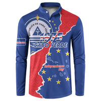 Happy Cape Verde Independence Day Button Sweatshirt Coat Of Arms With Map