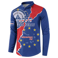 Happy Cape Verde Independence Day Button Sweatshirt Coat Of Arms With Map