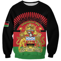 Personalized Malawi Independence Day Sweatshirt Coat Of Arms Flag Style