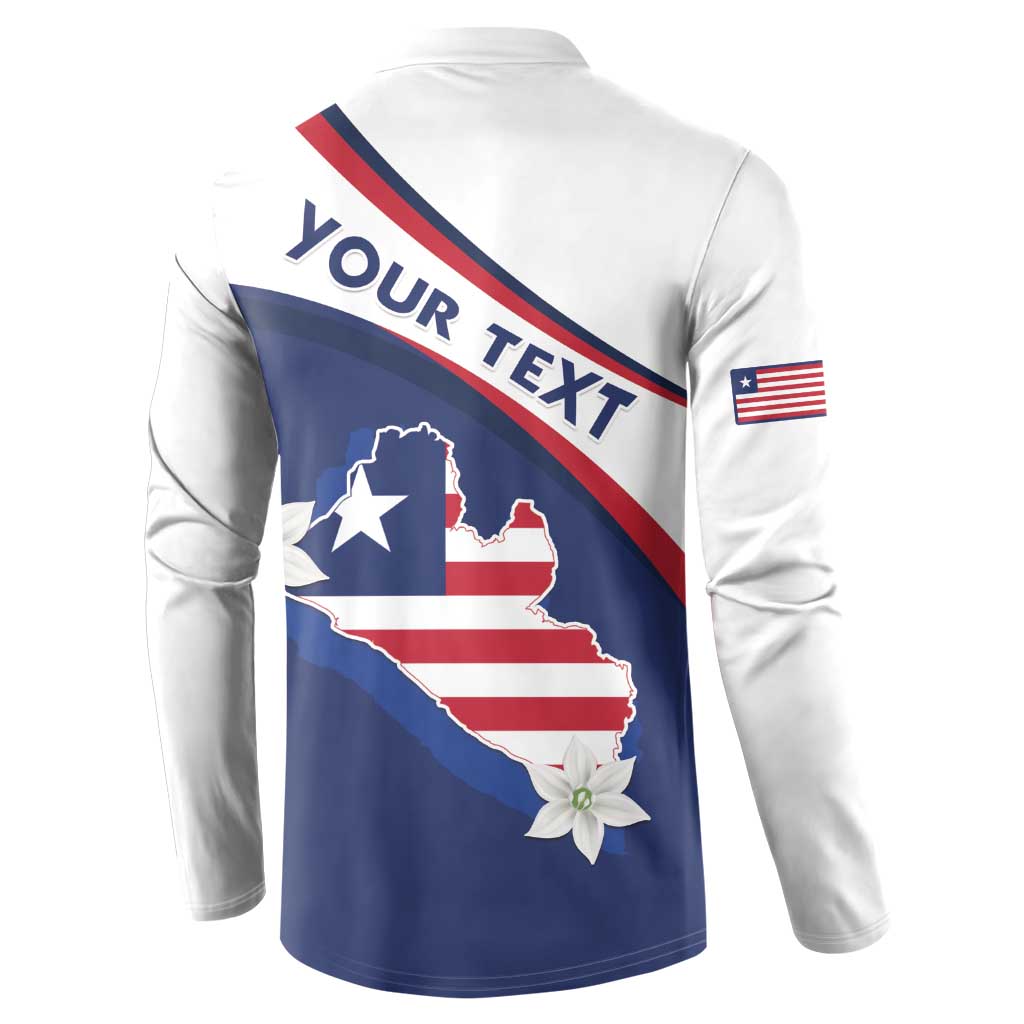Personalized Liberia Independence Day Button Sweatshirt Coat Of Arms Pepper Flowers