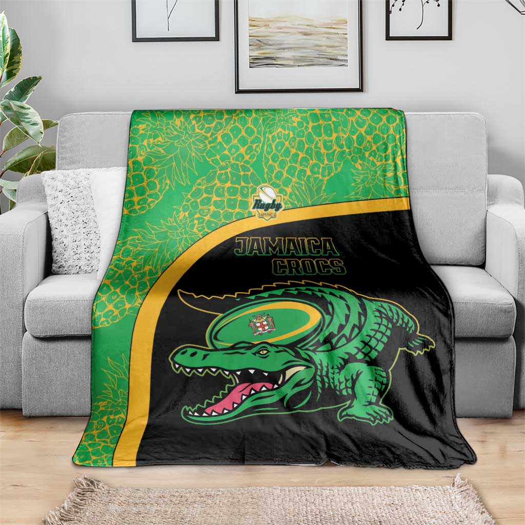 Jamaica Rugby Blanket Go Jamaica Crocs - Pineapple Pattern
