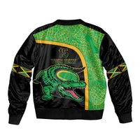 Jamaica Rugby Custom Bomber Jacket Go Jamaica Crocs - Pineapple Pattern