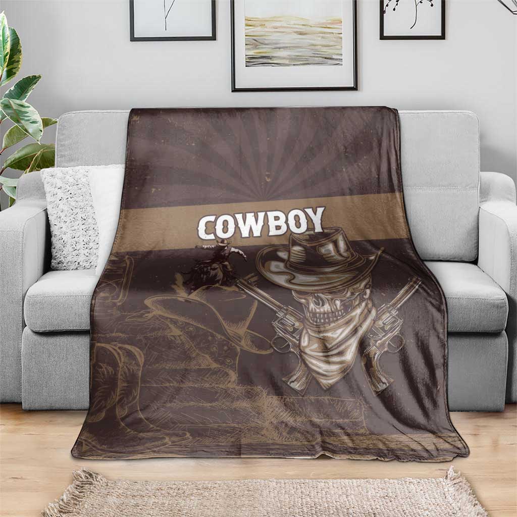 Skull Cowboy Blanket Vintage Style