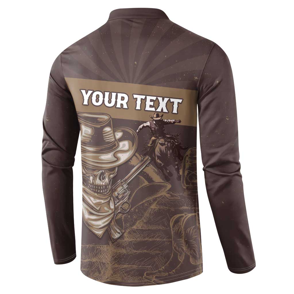 Personalised Skull Cowboy Button Sweatshirt Vintage Style