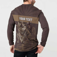 Personalised Skull Cowboy Button Sweatshirt Vintage Style